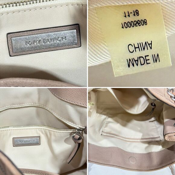 Tory Burch Taupe Distressed Leather Fleming Tote / leather shoulder bag - Picture 10 of 16